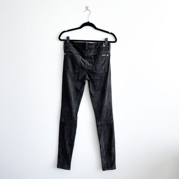 7 For All Mankind Womens Dark Wash Stretchable Skinny Jeans Olive Green Size 28 - Picture 3 of 10